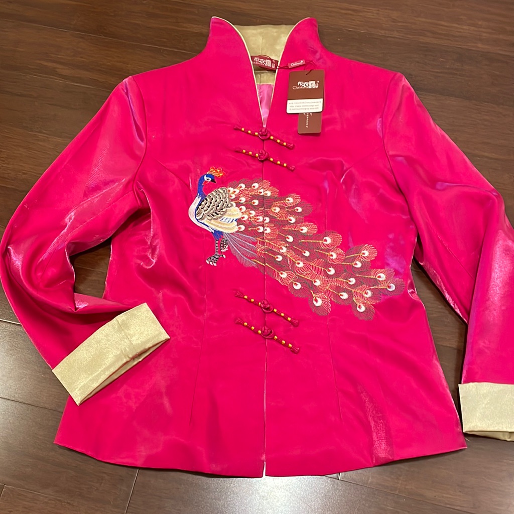 Clothhouse Pink Peacock Asian Inspired Jacket Blazer
